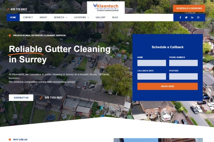 Kleentech Gutter Cleaning - Local SEO in Sutton