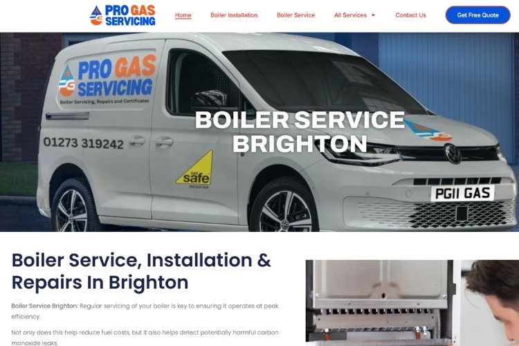 Website design and SEO Pro Gas Servicing in Saltdean